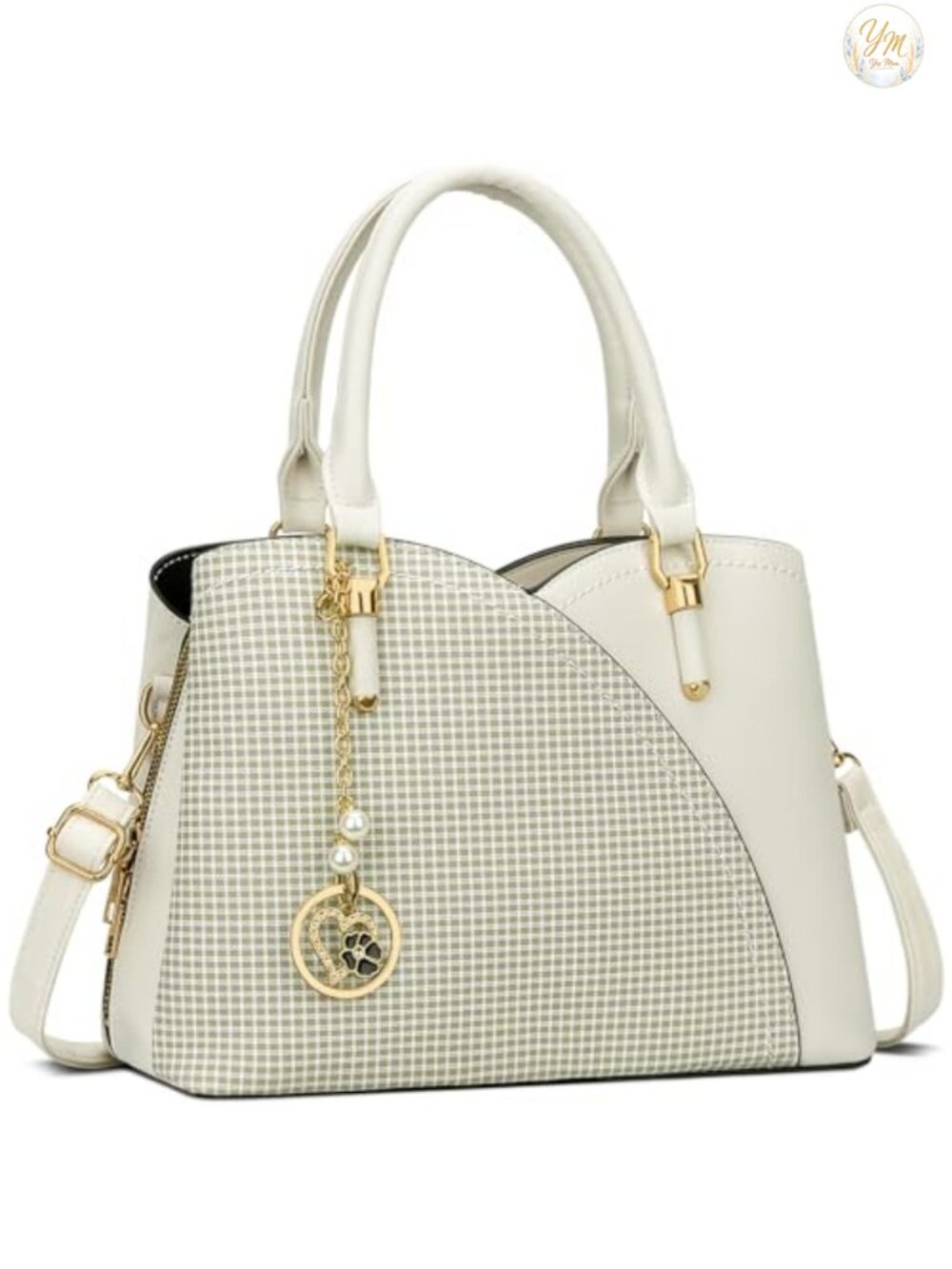Vegan Leather Satchel Handbag Triple Compartment Crossbody